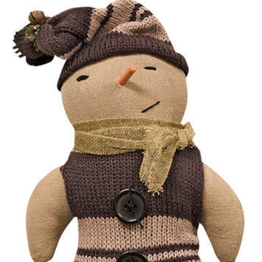 Hearthside Christmas Button Snowman Doll  Farmhouse Country Primitive Style New